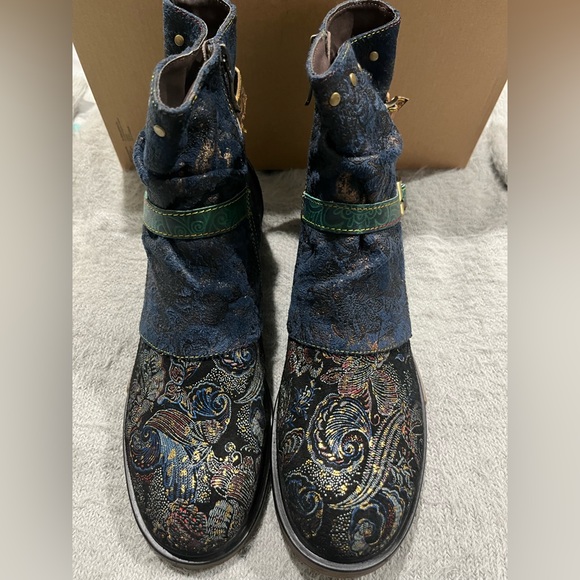 L'ARTISTE BY SPRING STEP Success Navy Boots - Picture 7 of 16